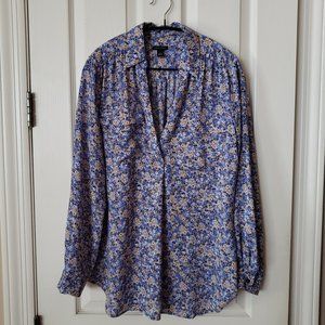 Ann Taylor Blue Floral Blouse